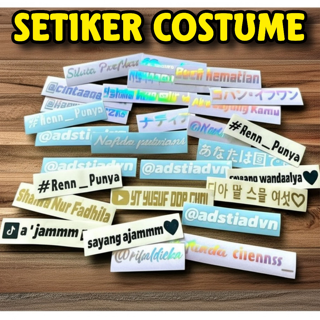 

Sticker Cutting / Sticker Variasi Custom Nama 10cm PROSES CEPAT