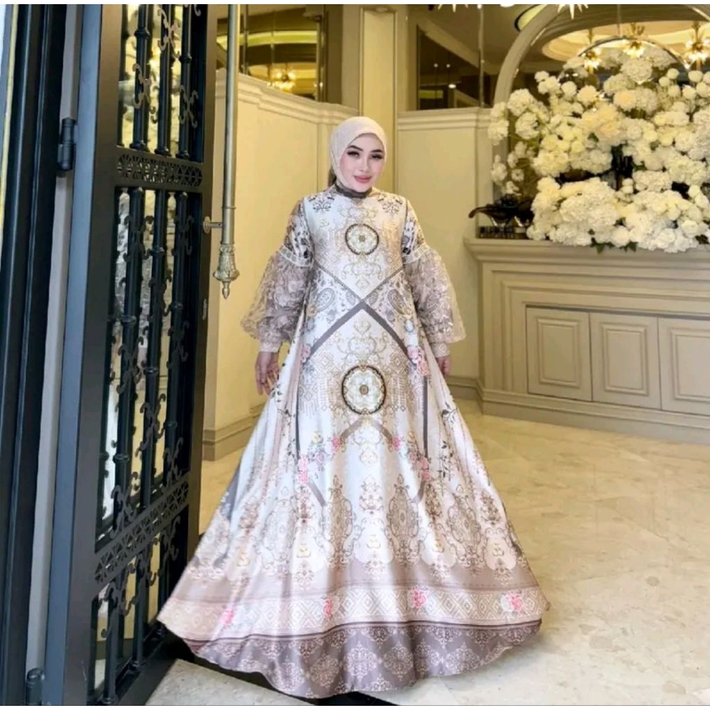 Gamis Elegan Shella Saukia Ori Premium – Bahan Adem Ringan Cocok Acara Formal & Nonformal