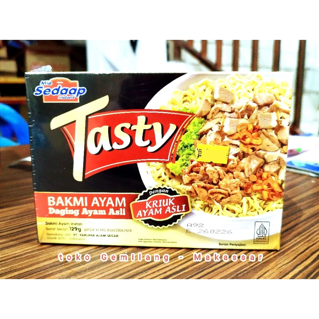 

Mie Sedaap Tasty Bakmi Ayam 129 gr, dengan daging ayam asli