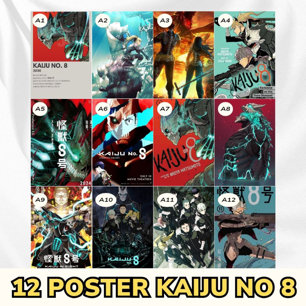 PAKET POSTER KAIJU NO 8 DISINI - ISI 12 GAMBAR