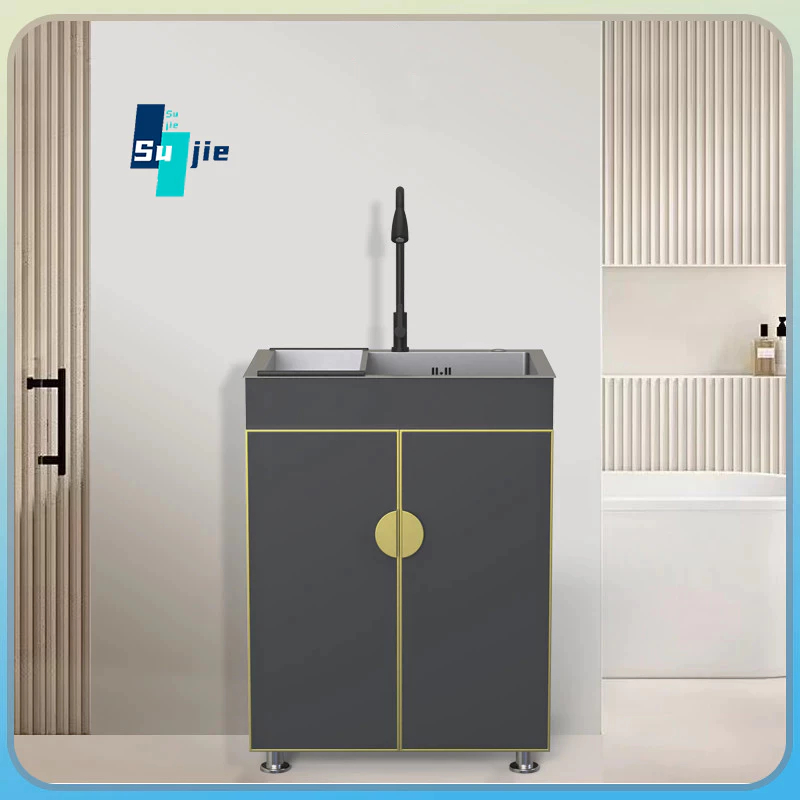 Wastafel cuci piring aluminium portable, kabinet wastafel stainless steel, kitchen set aluminium, ki