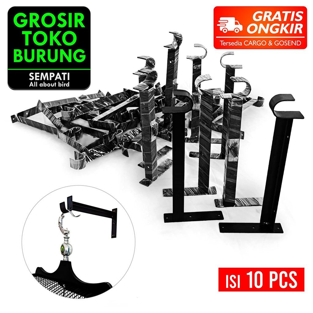 SEMPATI GROSIR Gantungan Rak Siku L Non Emboss Sempati Isi 10 Pcs Plat Besi Baja Gantungan Tempel Di