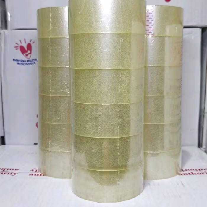 

Lakban bening 45mm x 90Yard premium kuat lekat 1 SLOP ( 6 Roll )
