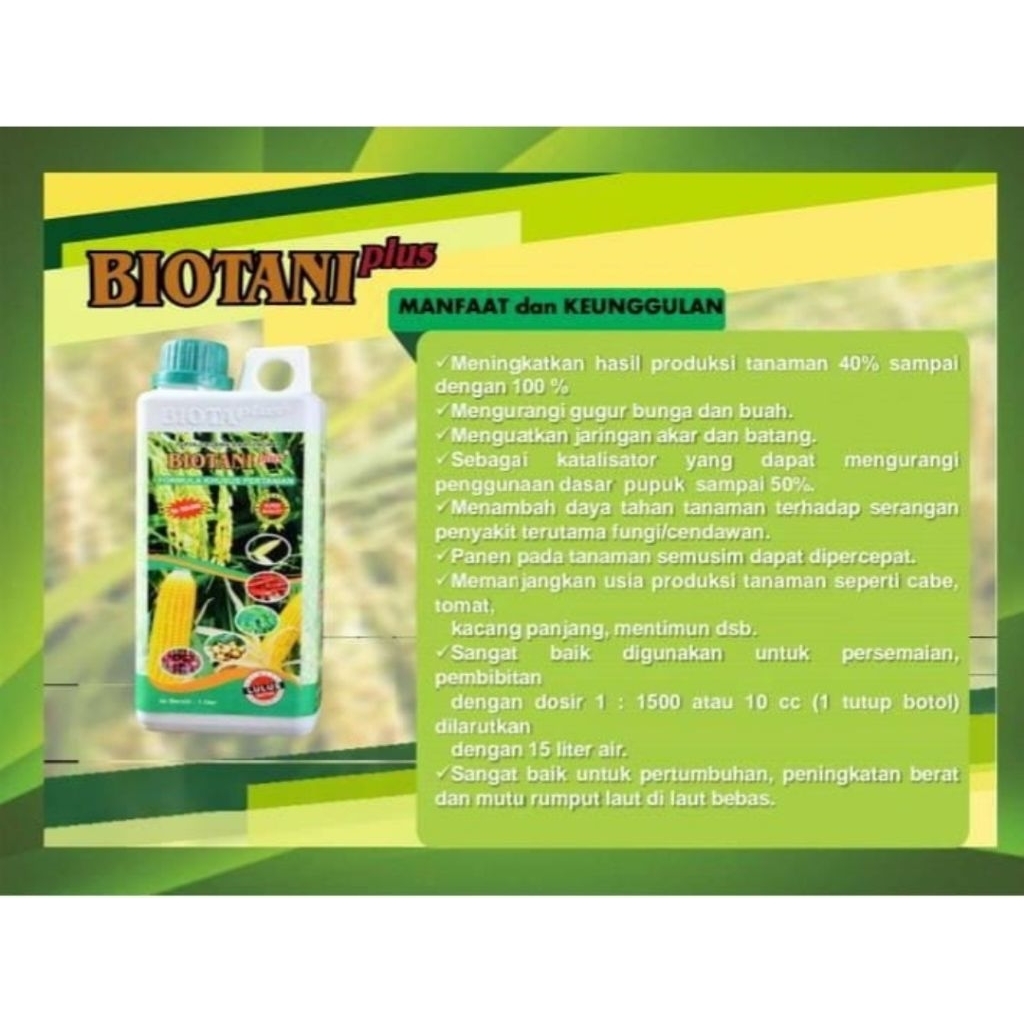 Pupuk Cair Biota Plus (Khusus Pertanian)