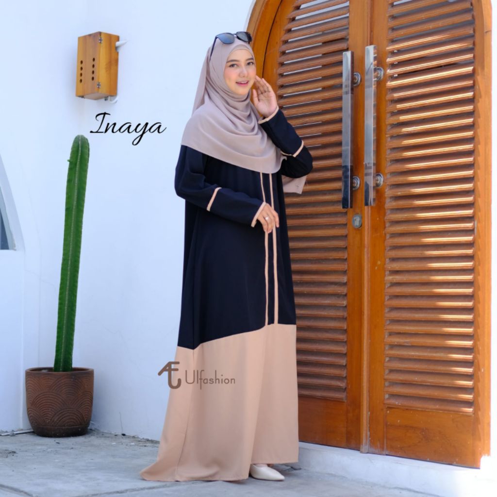 gamis Inaya abaya wanita abaya hitam khimar dress baju muslimah abaya turki