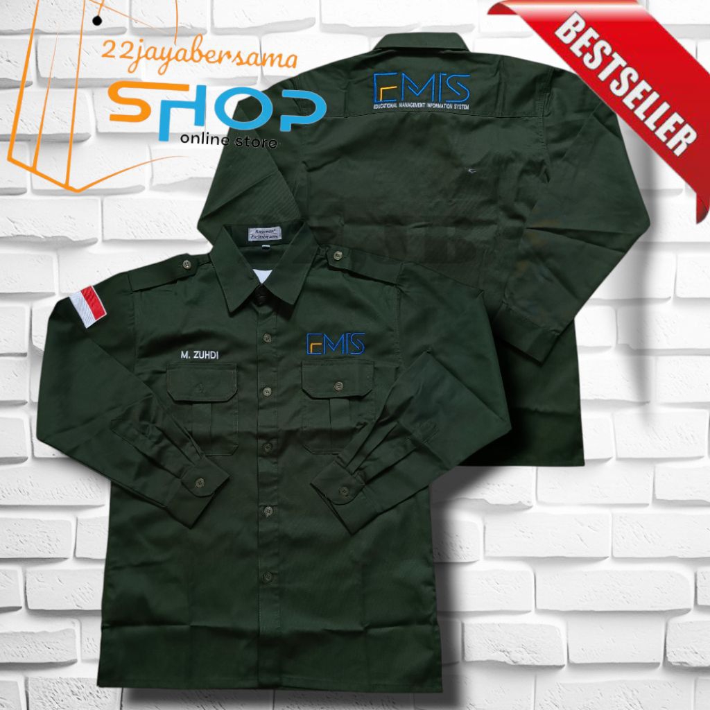 Kemeja EMIS • Baju kemeja Emis • Seragam EMIS Full bordir