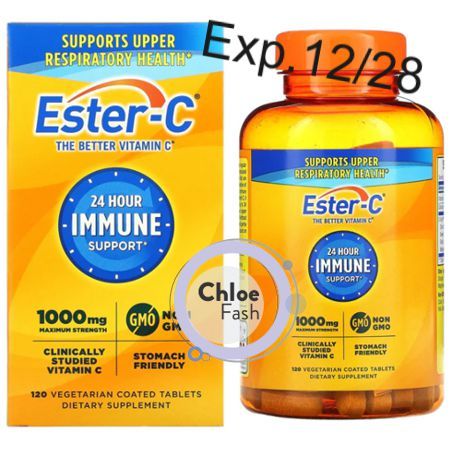 Original Ester-C Vitamin C Immune Support 1000mg, 120 tabs, exp 12/28, Made in USA