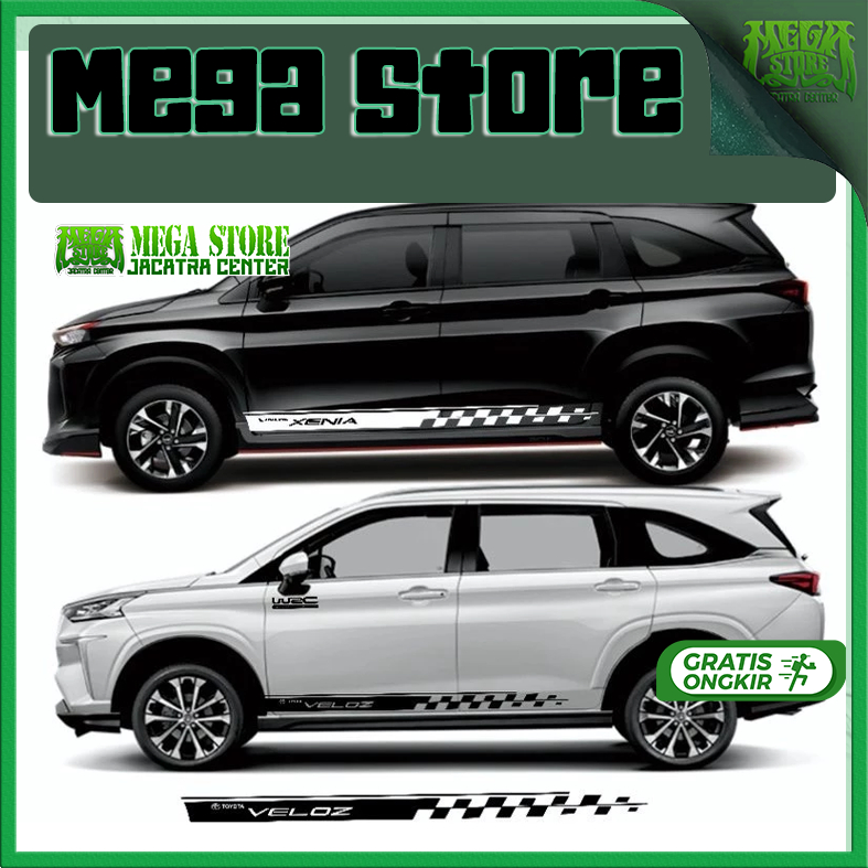 MEGASTORE Sticker side bodi samping AVANZA ALL NEW VELOZ 2022 ALL NEW XENIA 2022 XPANDER CALYA SIGRA