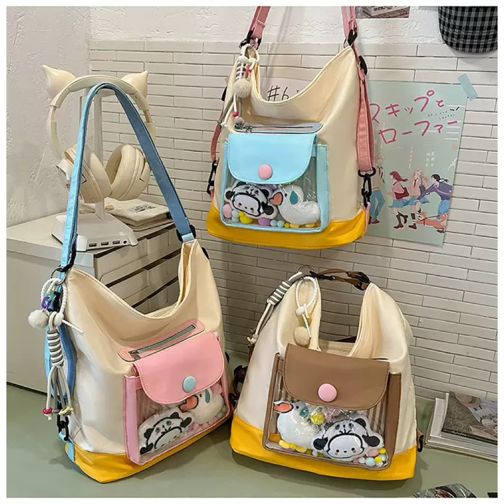 Tas Selempang Bahu Wanita Nylon Besar Tas Cewek Gendong Versatile Shoulder Ita Bag BN 00152