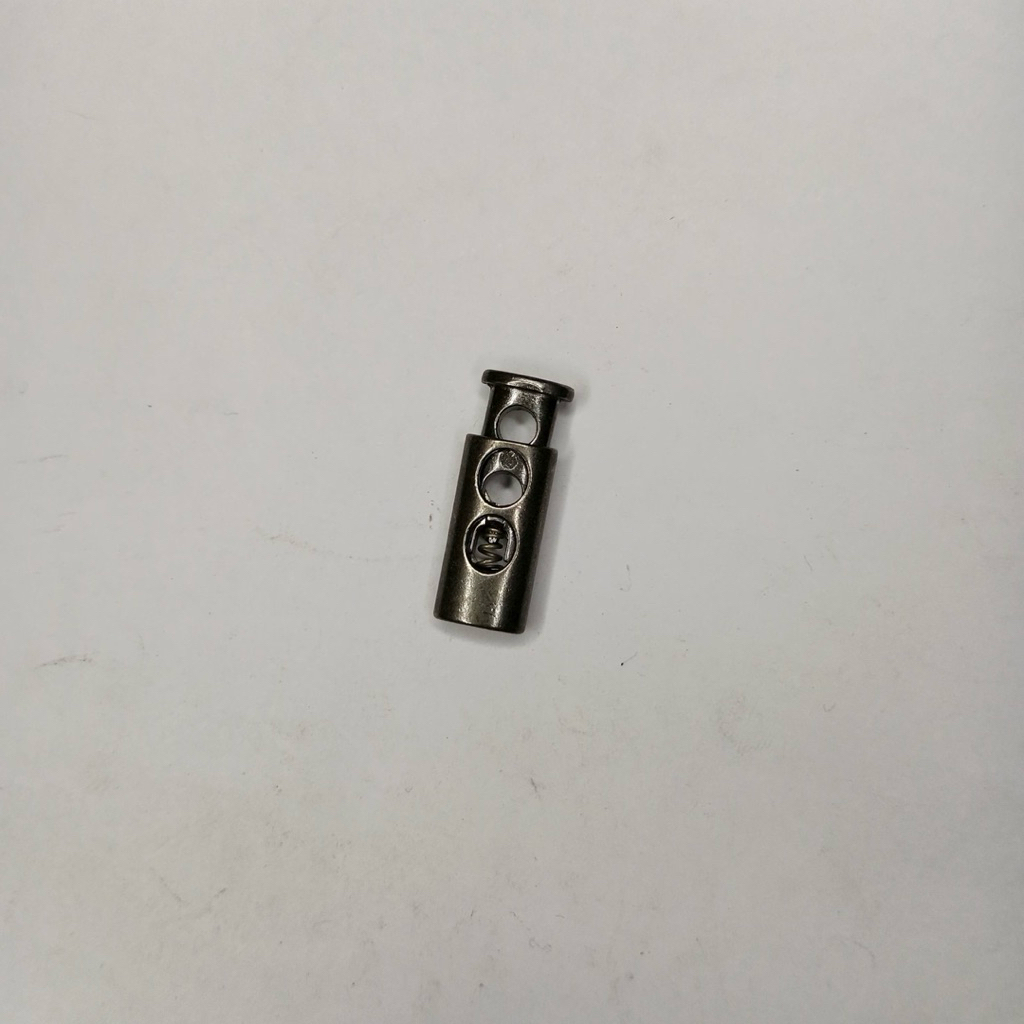 Stopper Tali Serut Besi/ Metal Cord Lock Spring Toggle Tabung ukuran 1cm
