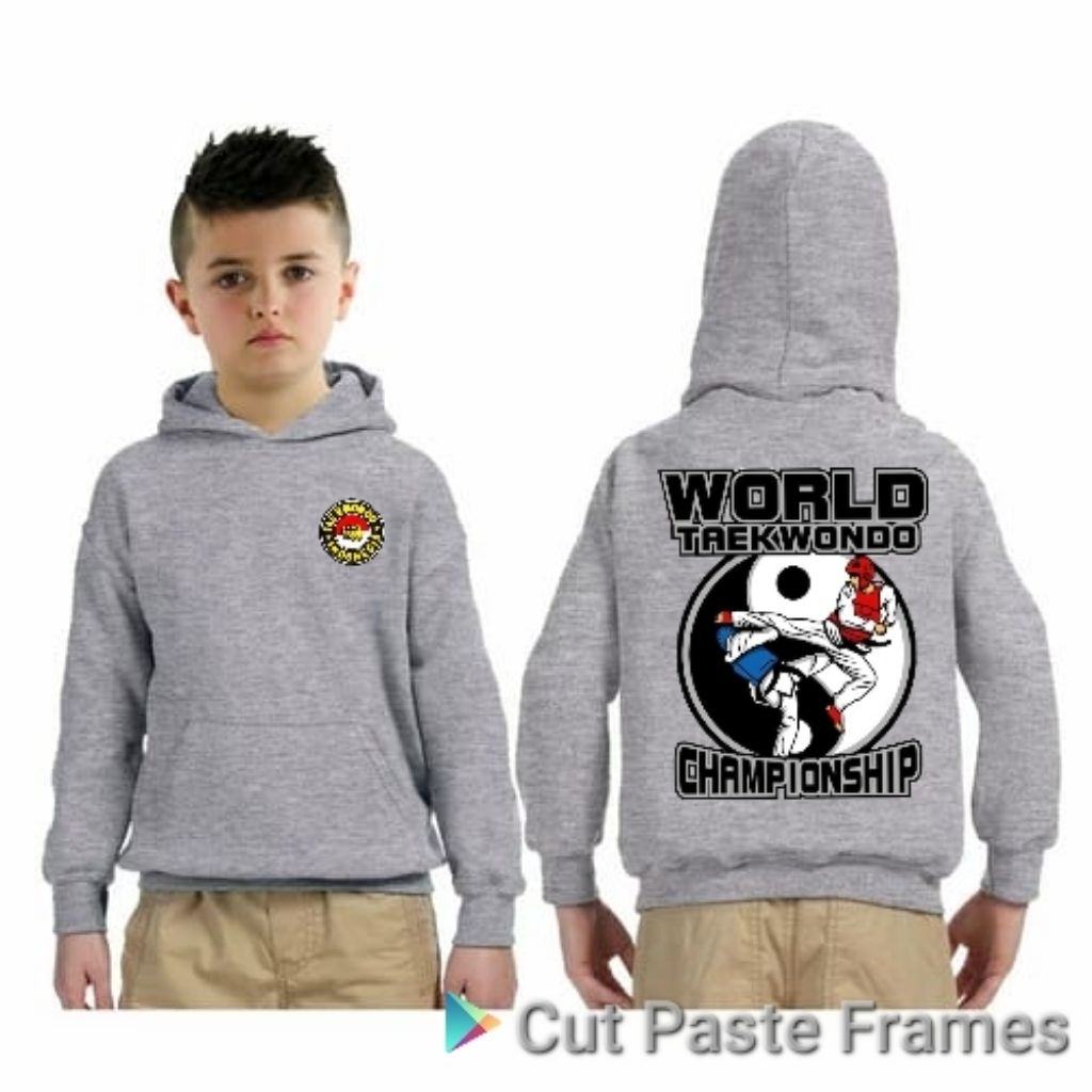 Jaket anak hoodie logo indonesia taekwondo bisa request