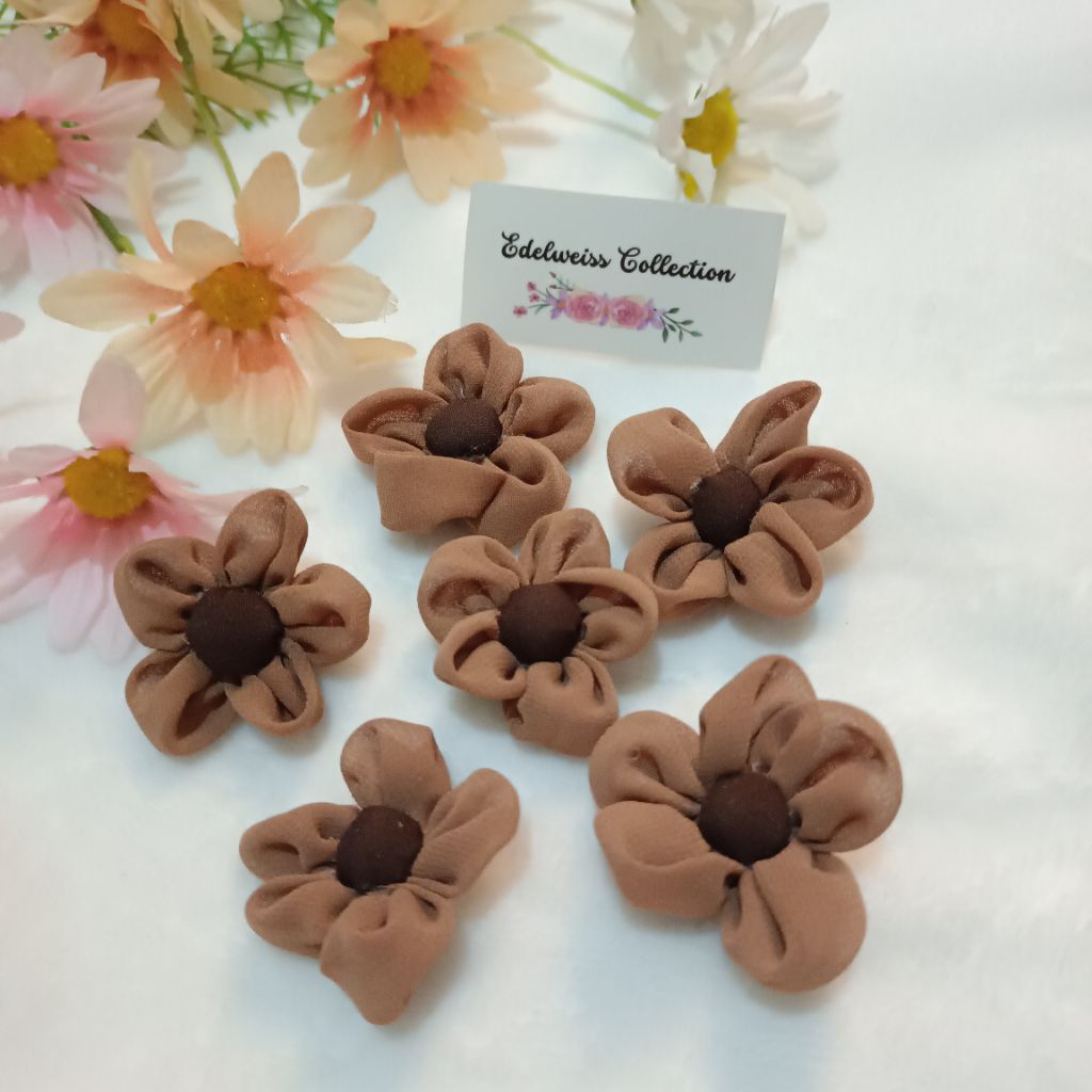 Bros Bunga Chyfone Bros Jilbab Aksesoris Bunga Kain Bunga 3D  Frisza ( EDW - APL 00036 )