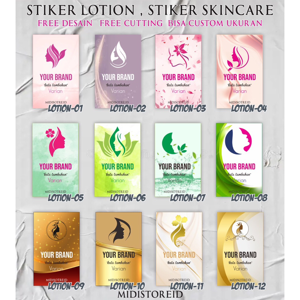 

FREE DESAIN STIKER LOGO SKINCARE/LOTION/HB DOSTING/AESTHETIC/INISIAL GOLD/FREE REQUEST BACKGROUND