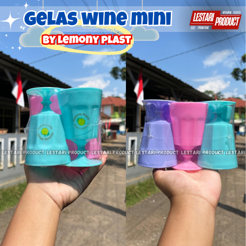 ( 6 PCS ) GELAS WINE PLASTIK MINI LEMONY PLAST | SLOKI | GELAS SLOKY | CANGKIR | GELAS PLASTIK | GEL