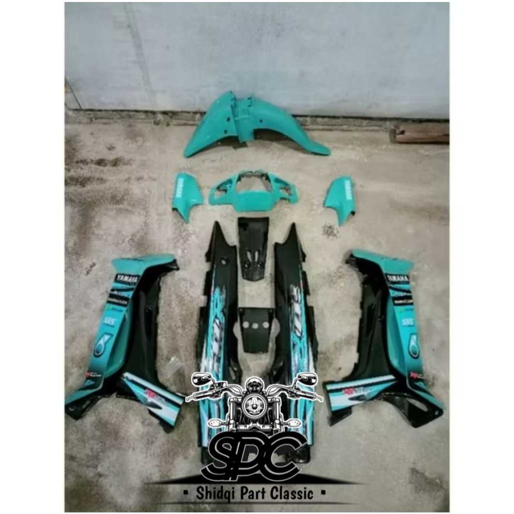 Paket Cover Body Halus Full Set Yamaha Fiz R FizR F1z R Vega R Lama Old Warna Hitam Kombinasi Petron