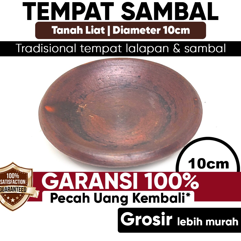 Cobek Sambal Mini Tanah Liat Diameter 10 cm - Tatakan Cowek Cawan Gerabah Kecil Tradisional Wadah Sa