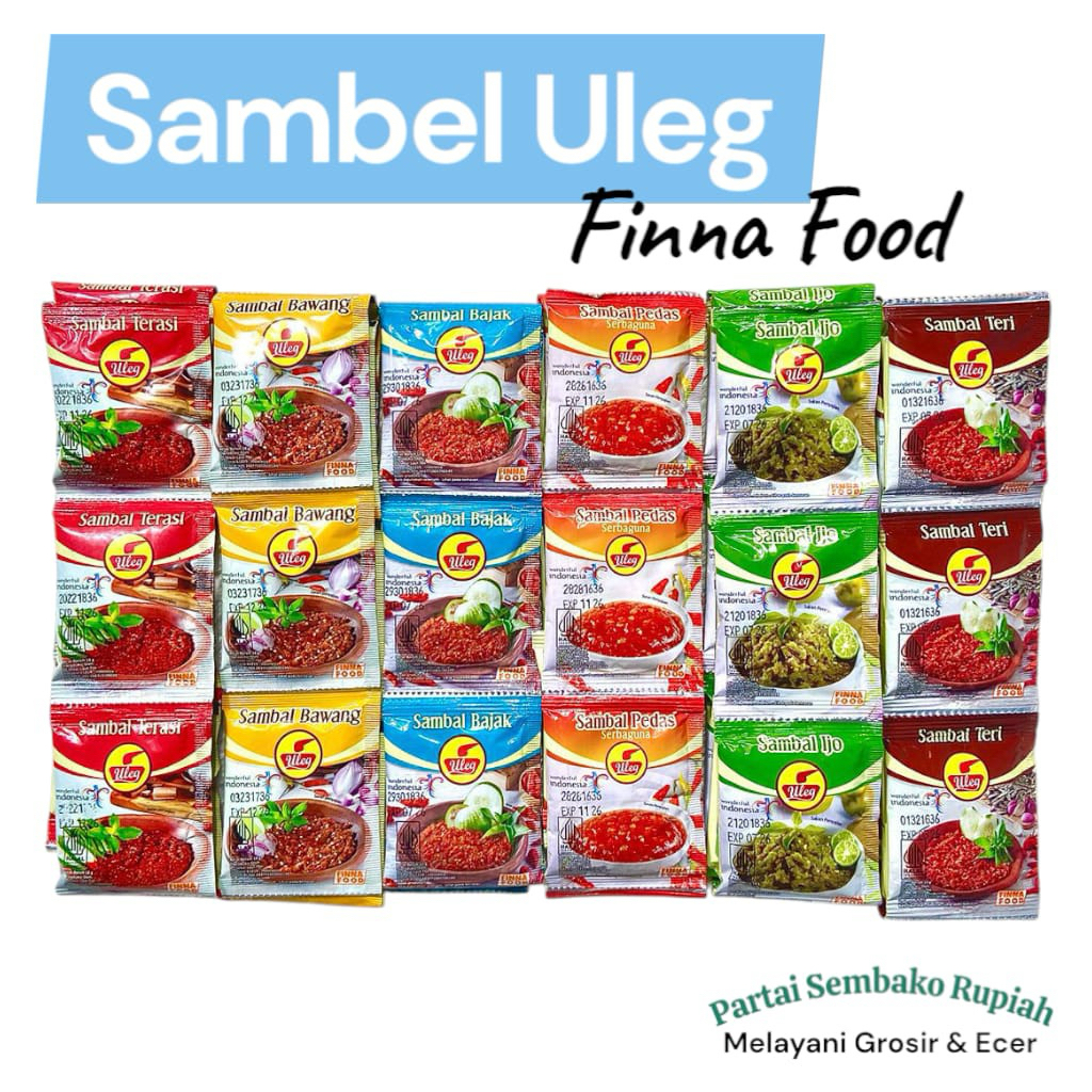 

Sambel Uleg Finna All Varian. Melayani Grosir (20 pcs) dan Eceran