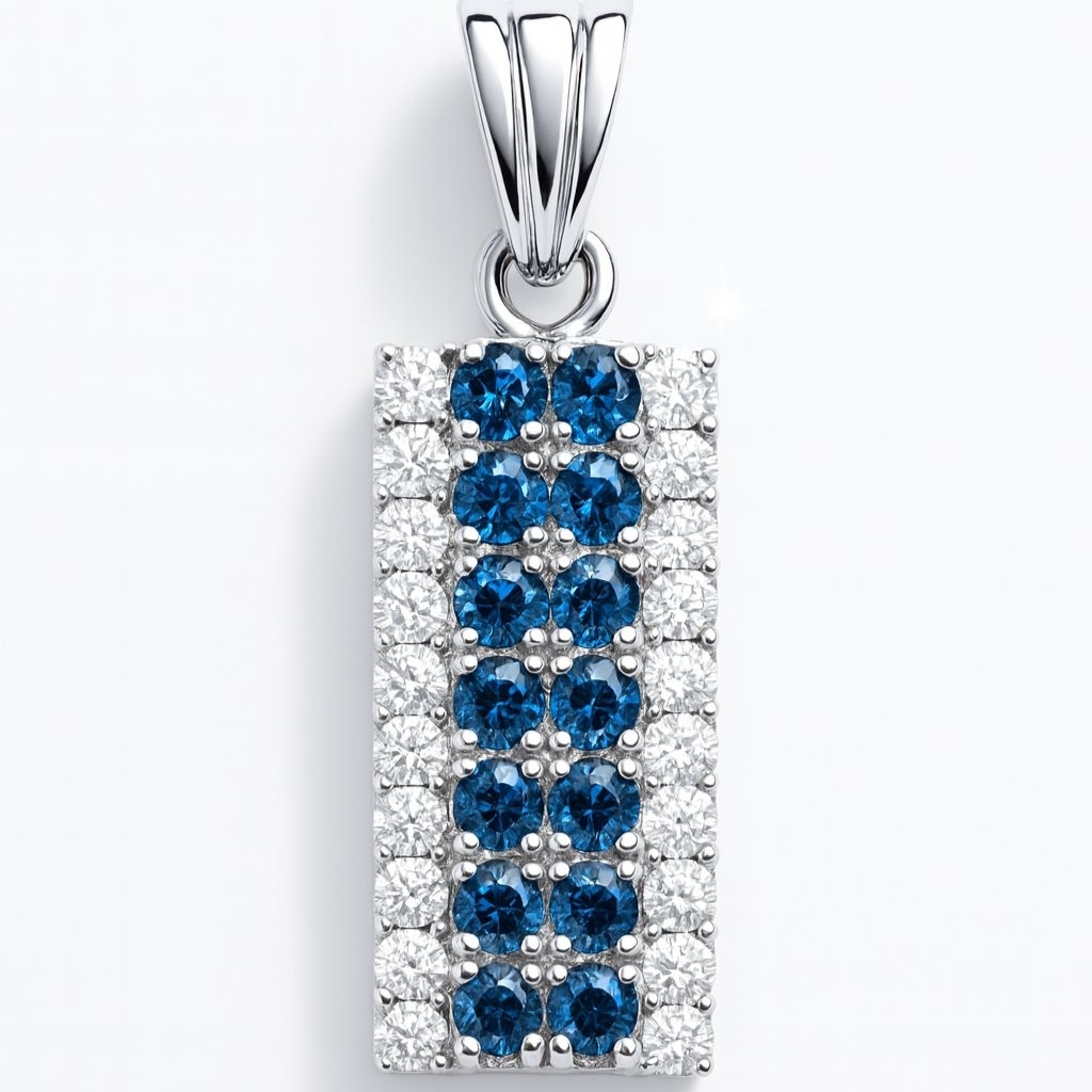 liontin berlian blue topaz asli