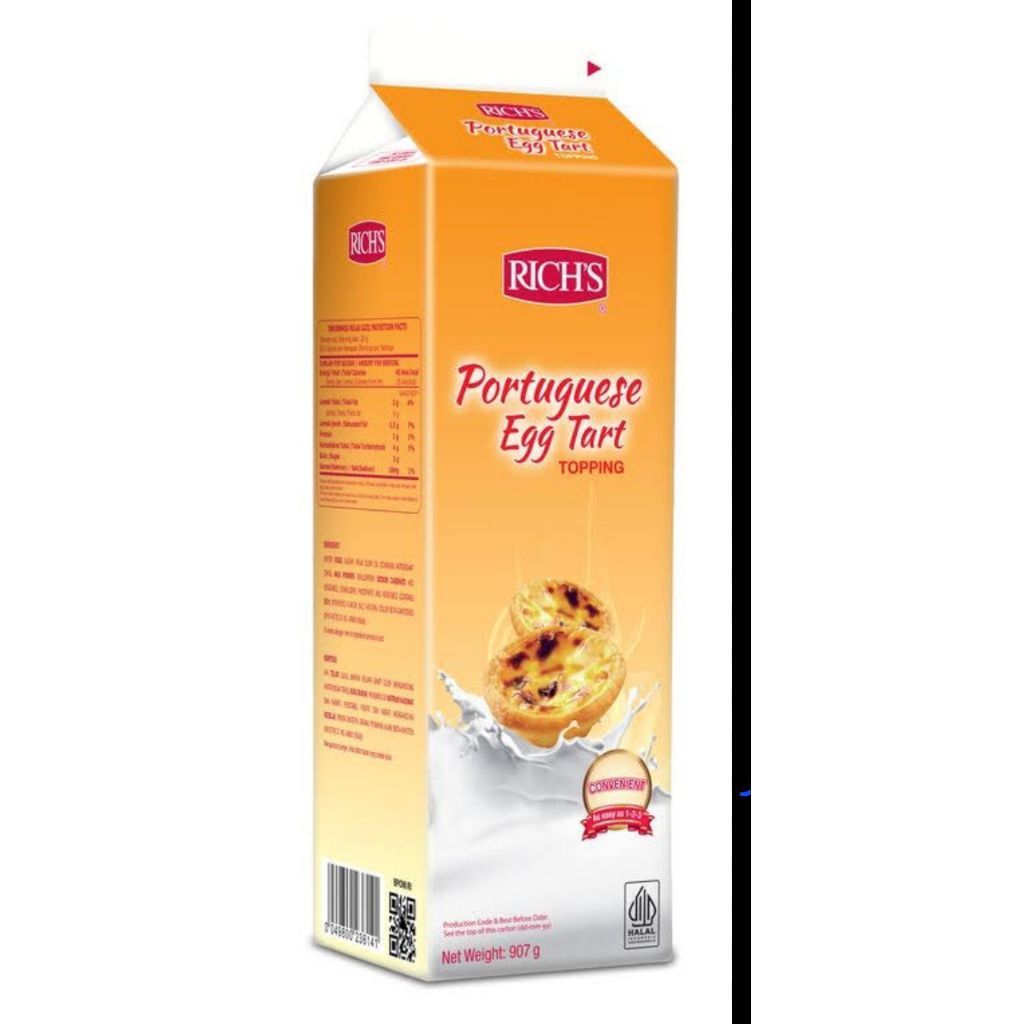 

Portuguese Egg Tart Richs Filling
