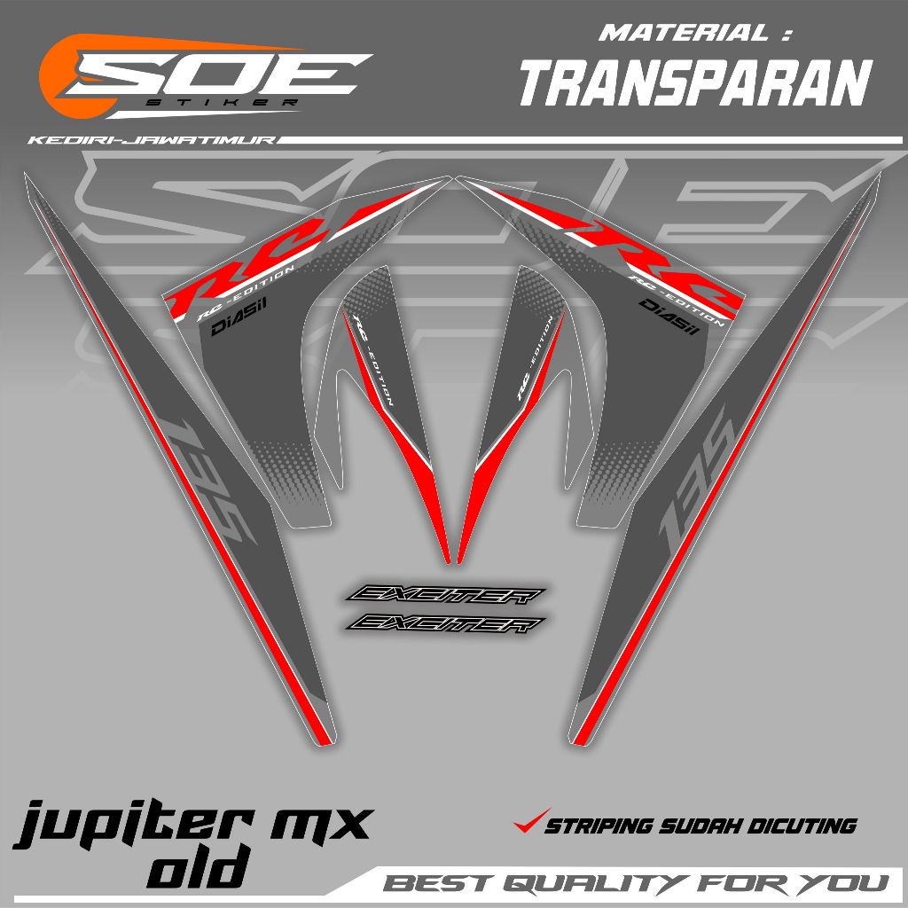 Striping Jupiter Mx Old TRANSPARAN Rc Exciter Lc135 / Jupiter Mx Old Rc Exciter