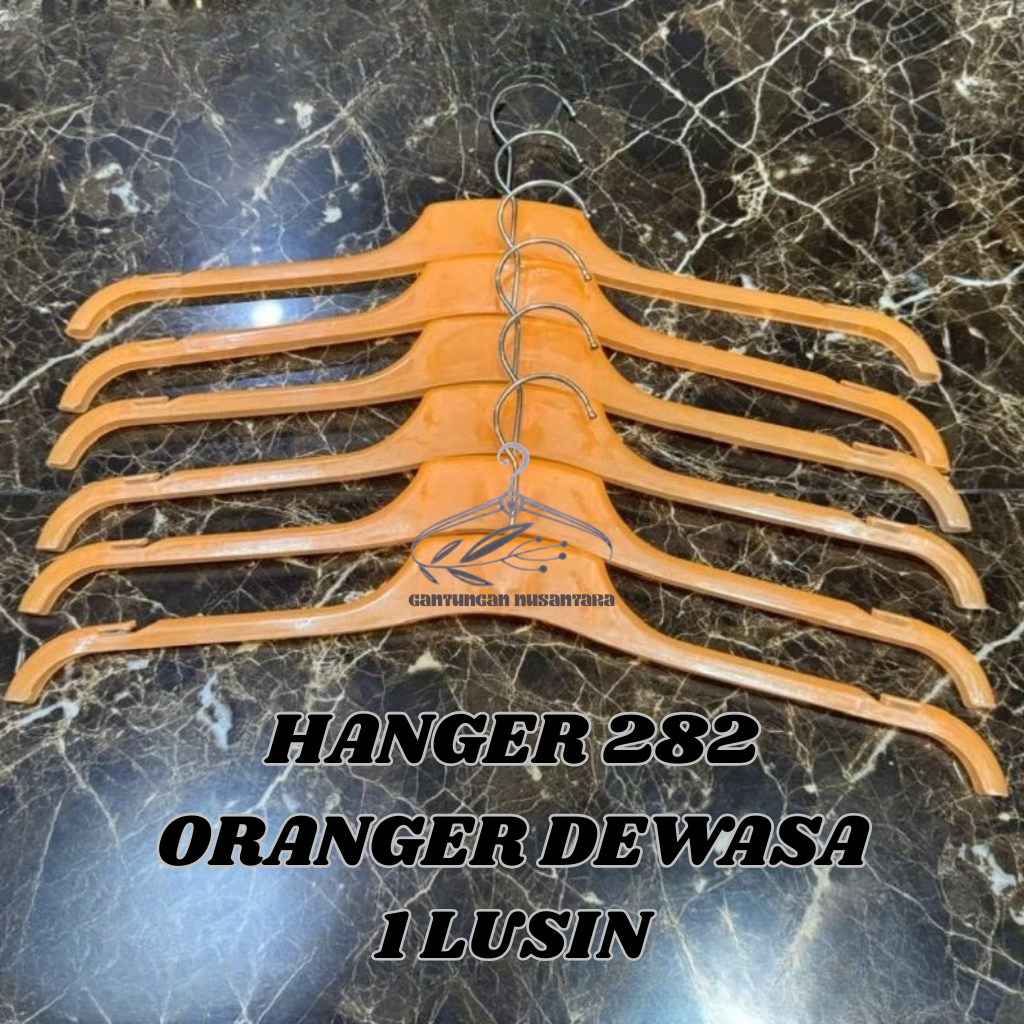 Hanger Distro 282 Plastik Dewasa Orange 1 Lusin / Hanger Baju