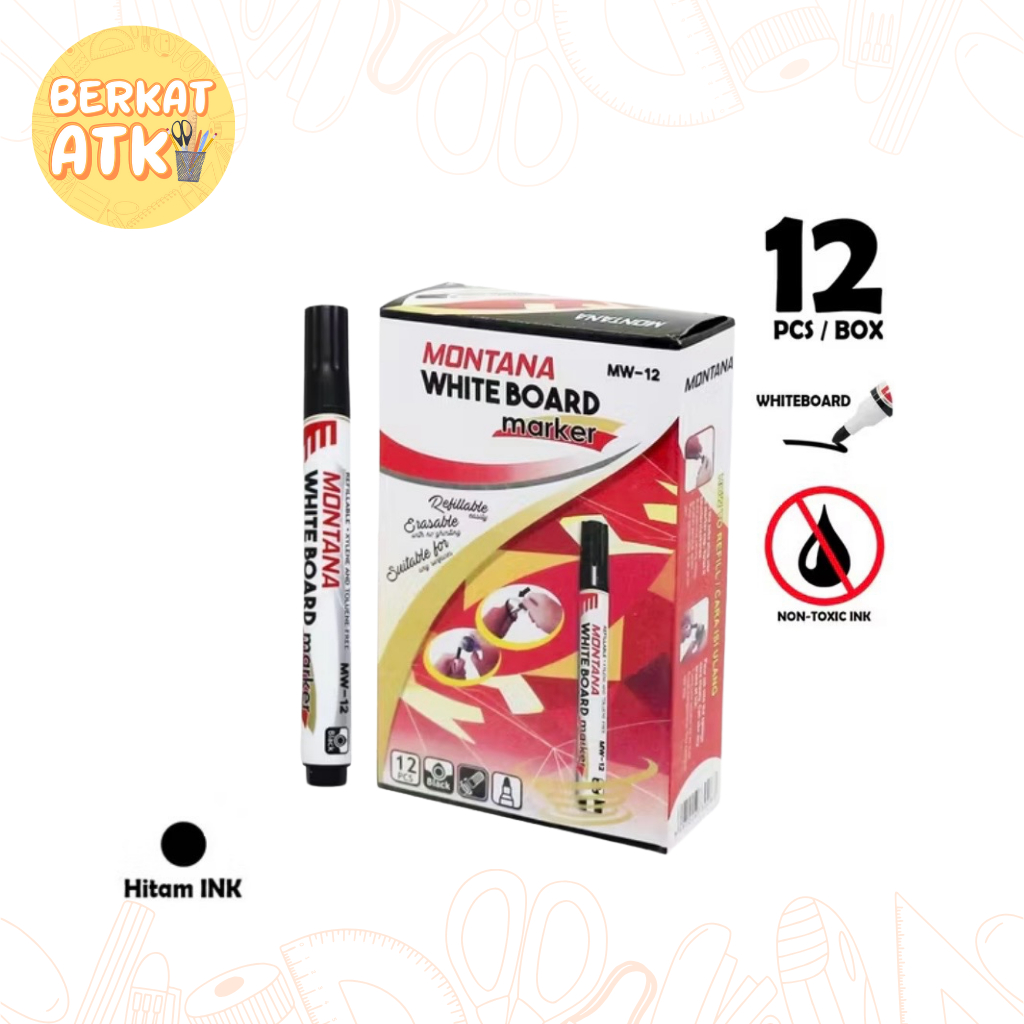 

(1 BOX) Spidol Whiteboard / Spidol Papan Tulis Montana