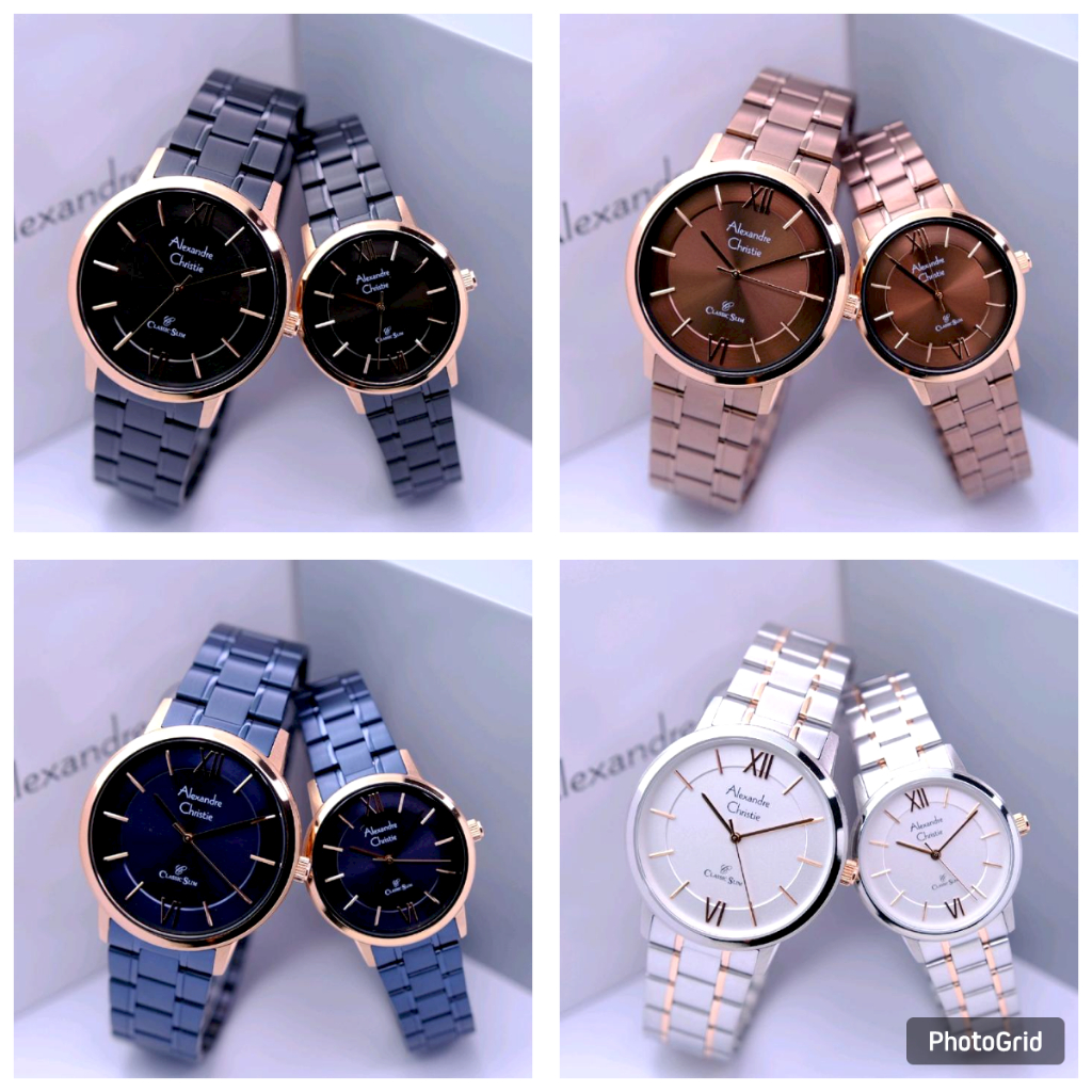 Jam Tangan Couple AC Alexandre Christie 8689 Original - Stainless Steel - Garansi Resmi 1 Tahun Watc