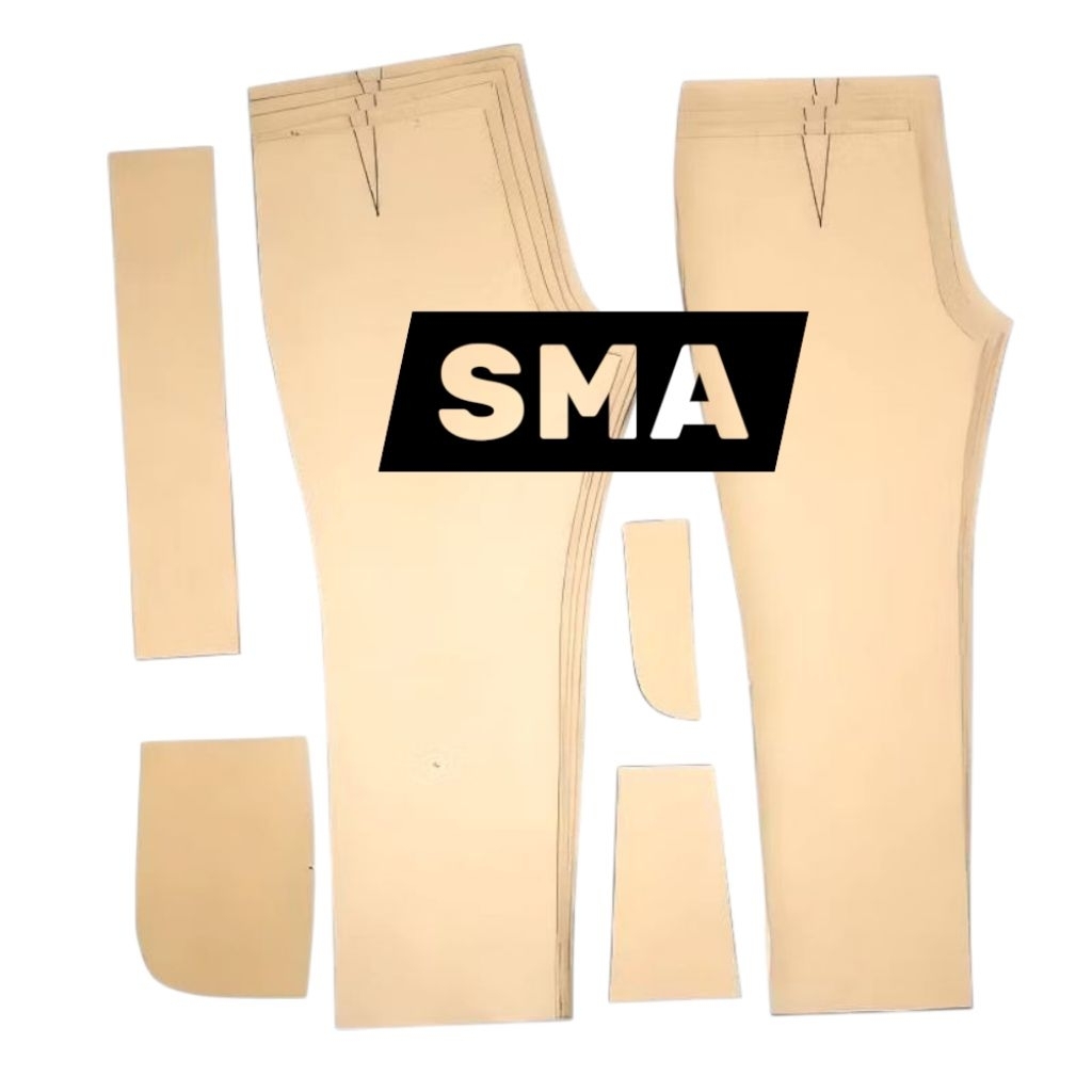 pola celana panjang seragam sekolah SMA negeri swasta fullset