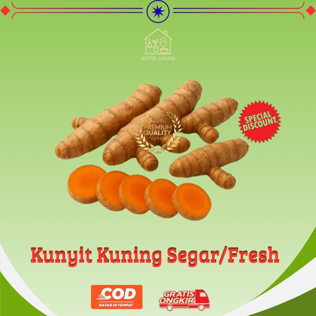 

Kunyit Kuning Segar Murah 1Kg, 2Kg, 3Kg| Rempah Herbal Alami Obat Tradisional & Antioksidan Tubuh.