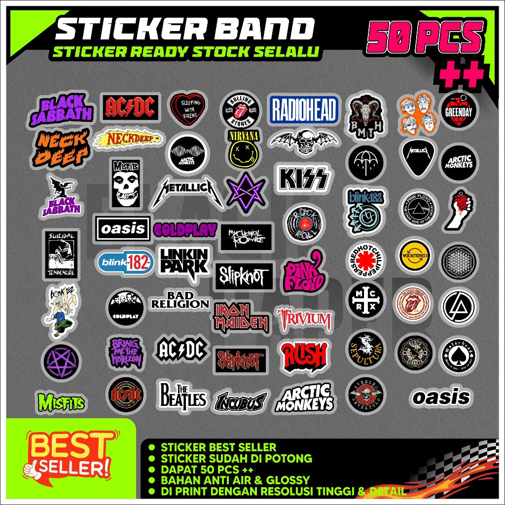 

Stiker band Aesthetic 50 lembar sudah potong anti air