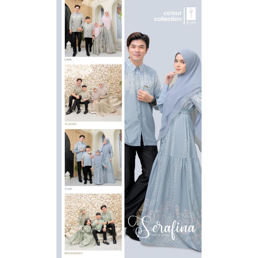 SARIMBIT SERAFINA BY KYANA ORIGINAL | SERAGAM KELUARGA COUPLE TERBARU | BAJU MUSLIM MUSLIMAH TERMURA