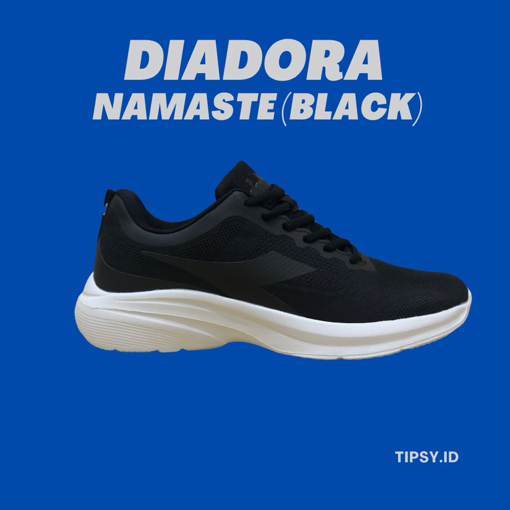 Sepatu Olahraga Unisex Hitam Putih Nyaman Elegan Diadora Namaste (Black)