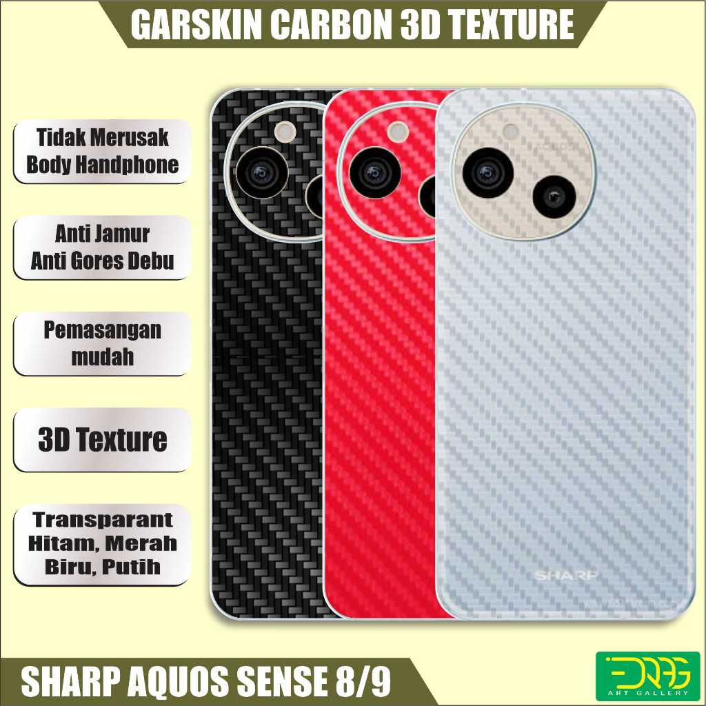 Karbon Garskin SHARP Aquos Sense 8 / 9 Anti Jamur Skin carbon