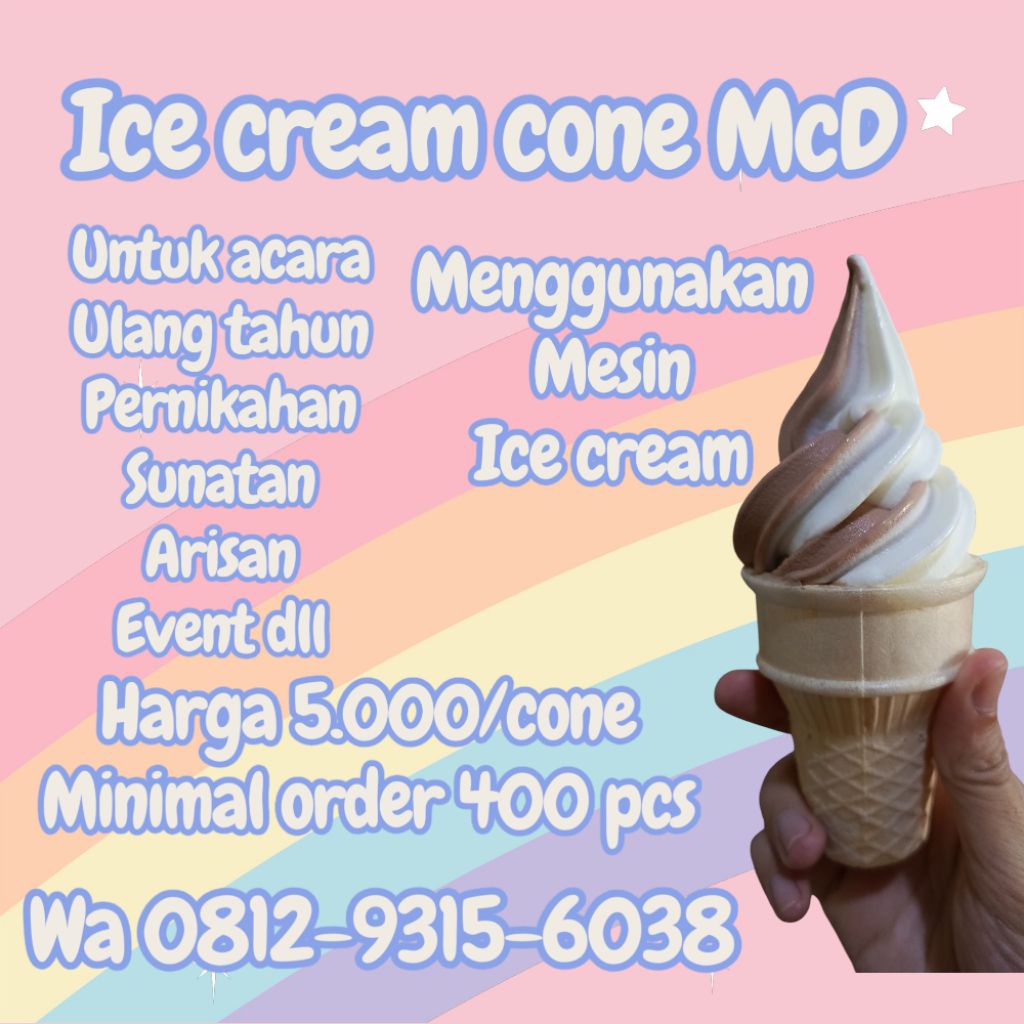 

PAKAI MESIN ICE CREAM ICE CREAM CONE UNTUK HAJATAN PERNIKAHAN EVENT ULANG TAHUN BIRTHDAY ARISAN SUNATAN ESKRIM MURAH BEKASI
