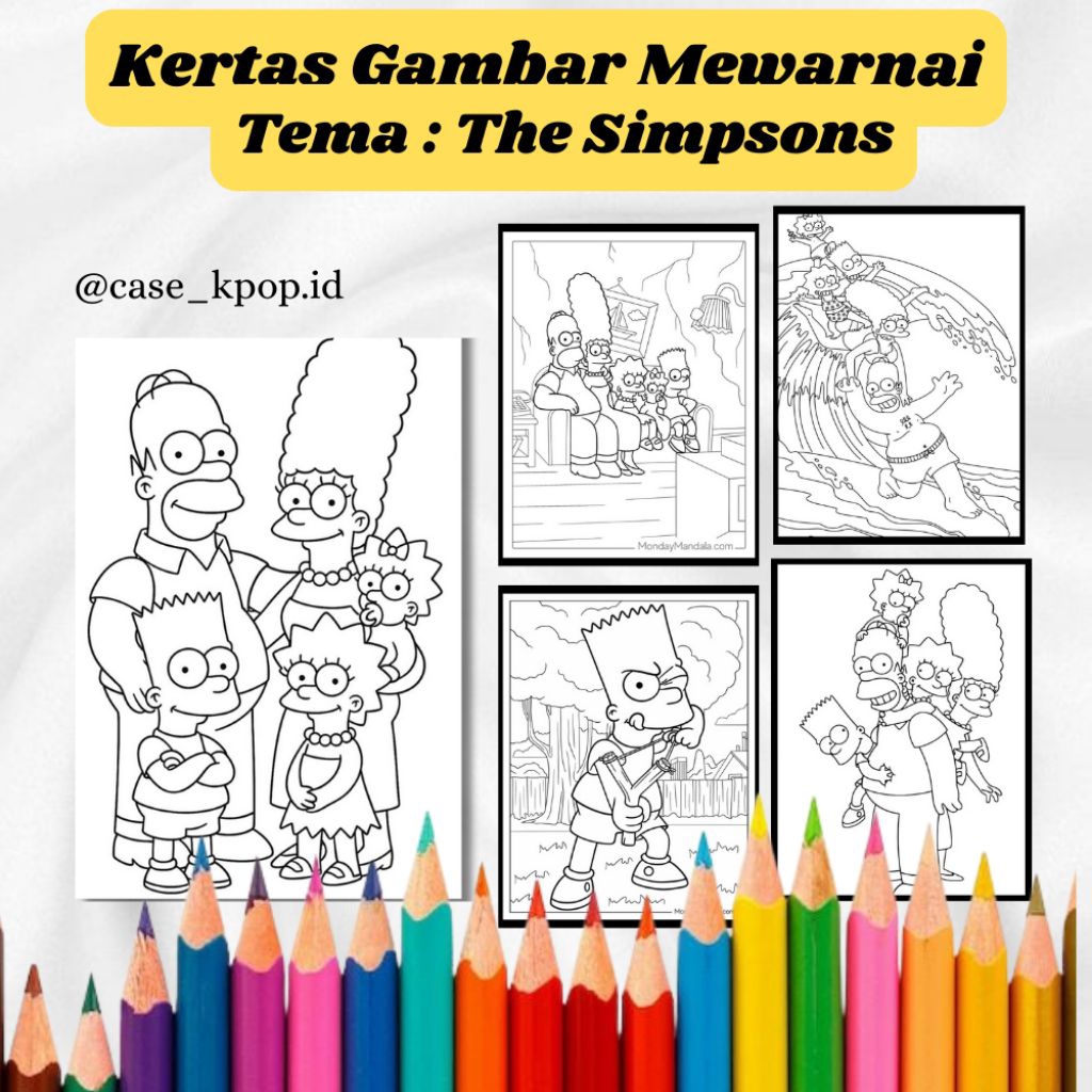 

20 LEMBAR KERTAS MEWARNAI TEMA THE SIMPSONS (READY LANGSUNG KIRIM)