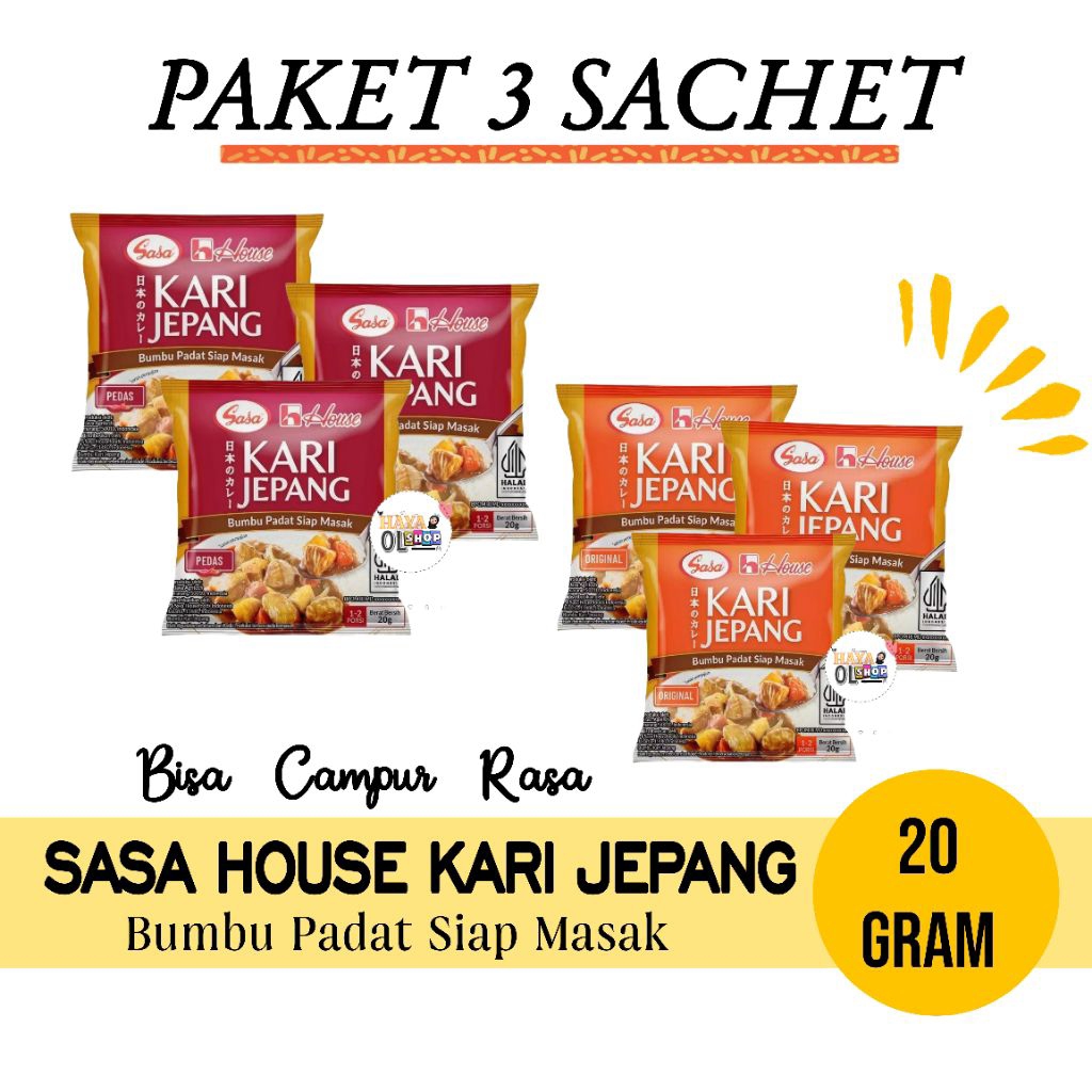 

3 SACHET Sasa House Kari Jepang Bumbu Padat Siap Masak 20gr