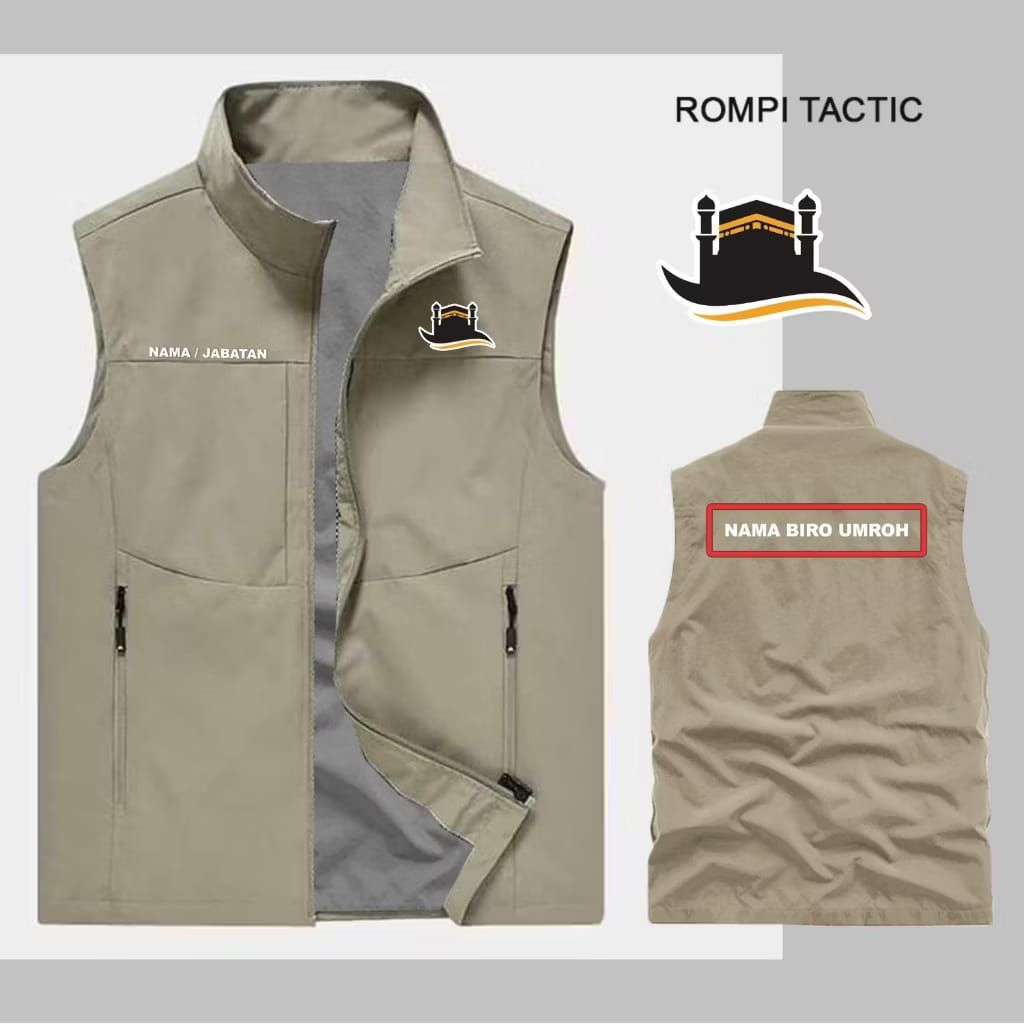 jaket ROMPI TAKTIC UMROH free nama dada pria wanita || ROMPI BIRO UMROH FREE NAMA TRAVEL || jaket Um