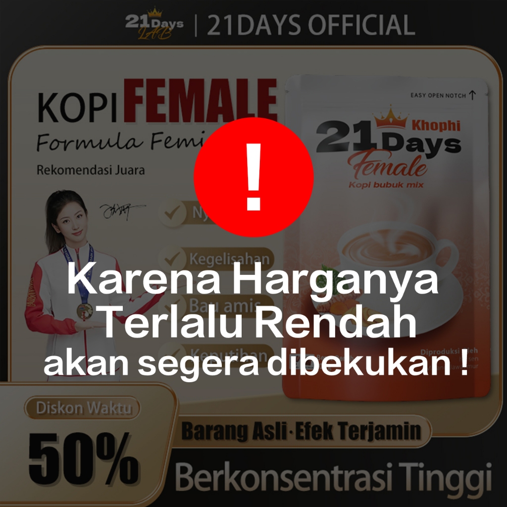 

21Days Female Coffee kopi wanita secret Kunyit, Kacip Fatimah, Daun Sirih
