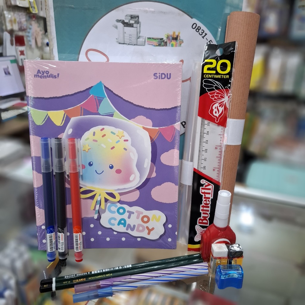 

1 Set paketan Alat tulis untuk Sekolah (paket sidu 38)