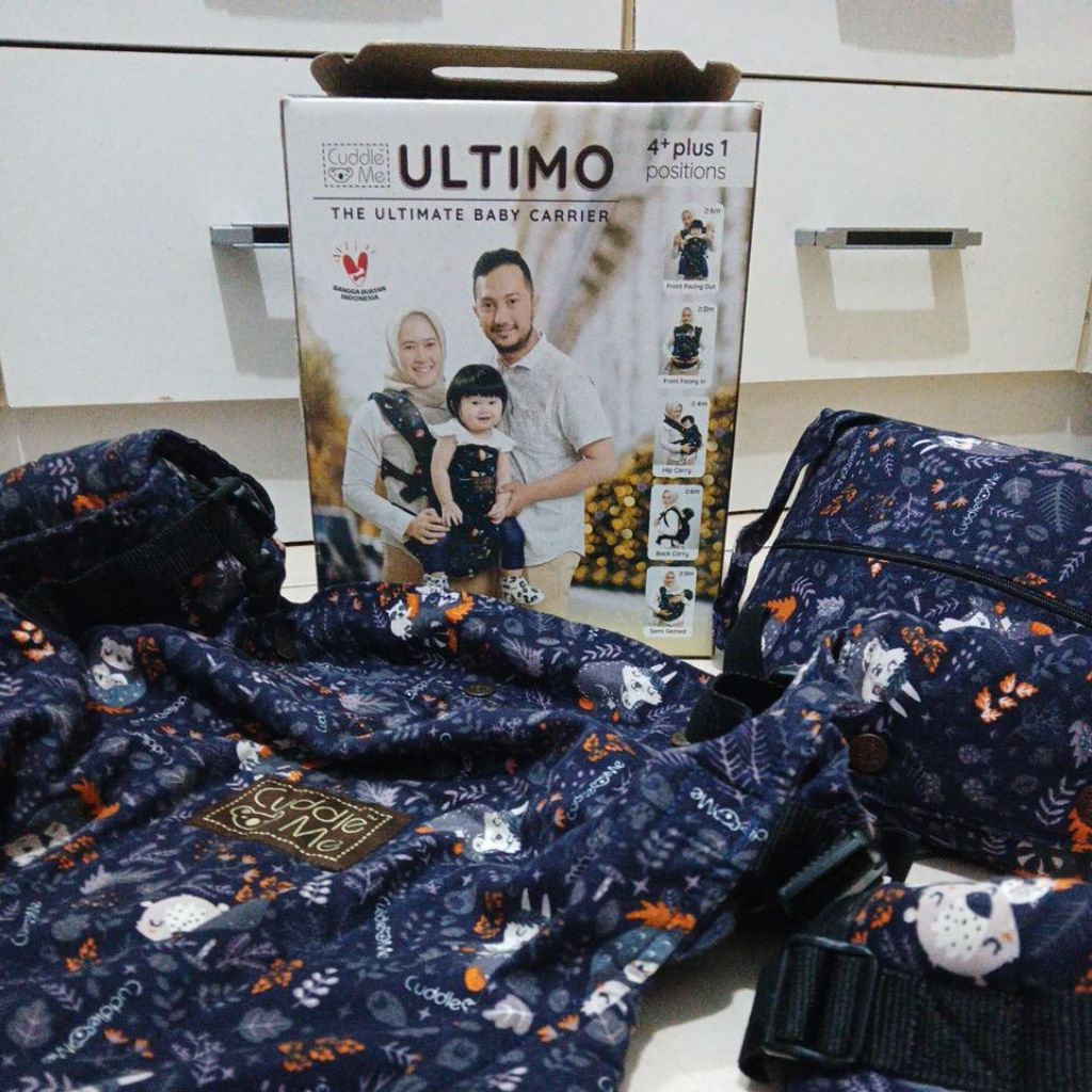 PreLoved - Gendongan cuddle me ultimo mother love navy ,masih lengkap dengan dus
