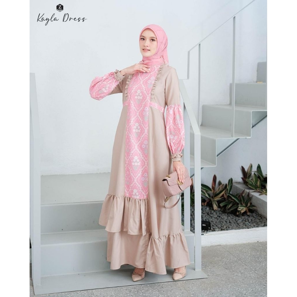Kayla dress by zalifa✔️gamis motif, gamis cantik
