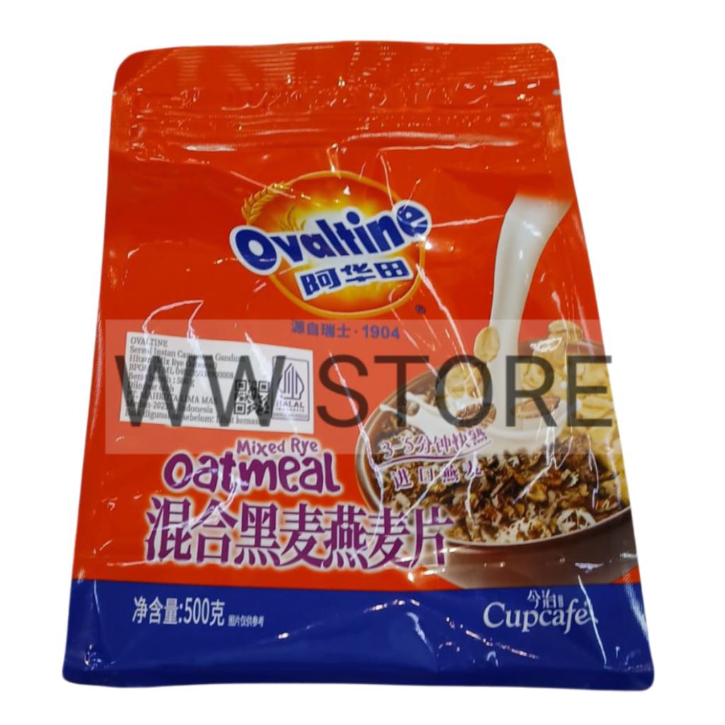 

Sereal Instan Campuran Gandum Hitam halal MUI Ovaltine Mix Rye Oatmeal 500g