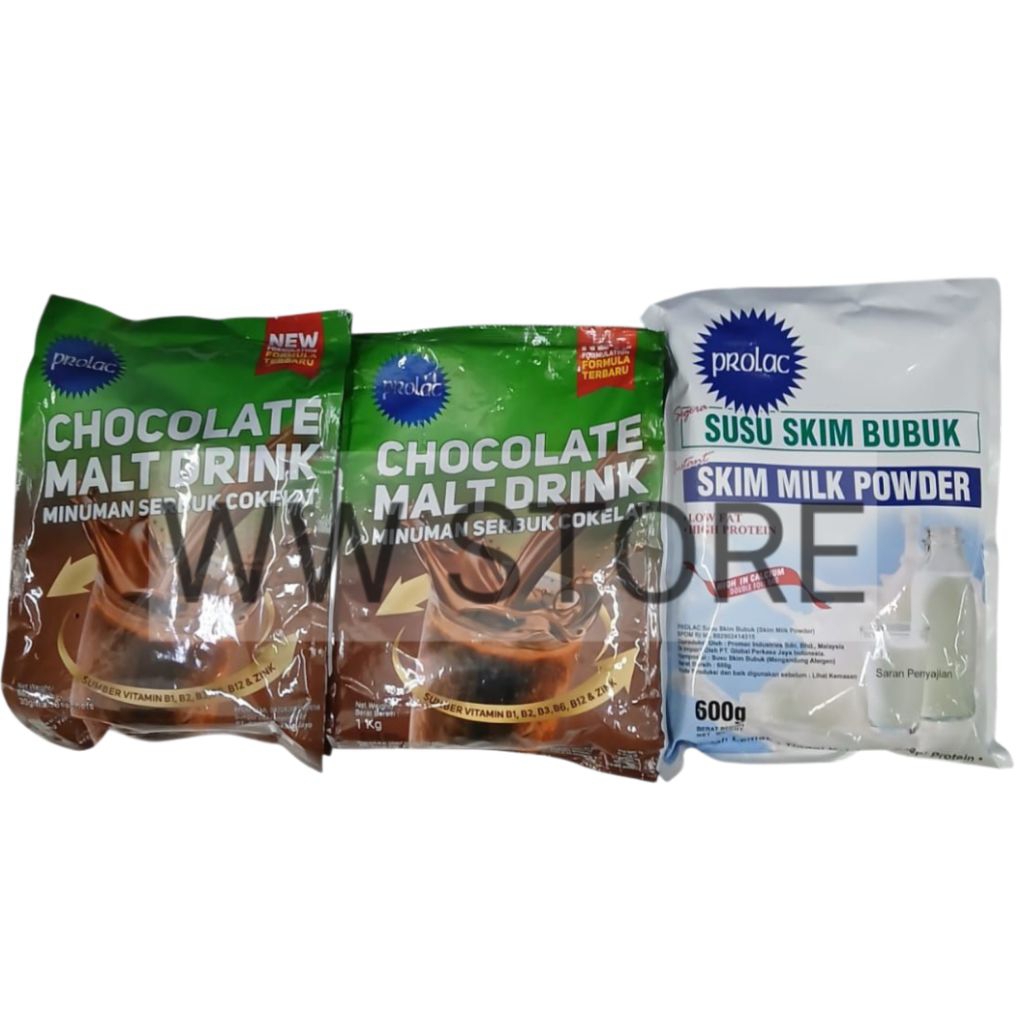 

Minuman serbuk bubuk susu skim instan rasa asli coklat cokelat segera rendah lemak tinggi kalsium protein sumber vitamin PROLAC Low Fat High Protein Calcium Instant Chocolate Choco Malt Drink 540g ( 18 sachets x30g ) 1kg Skimmed Milk Powder 600g