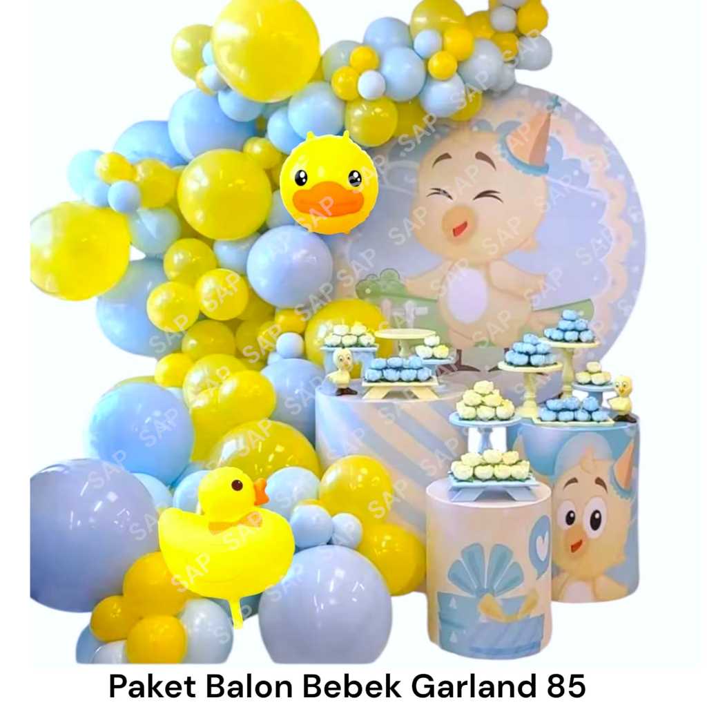 Paket Balon BEBEK GARLAND 85SP/ Dekorasi Ulang Tahun Bebek