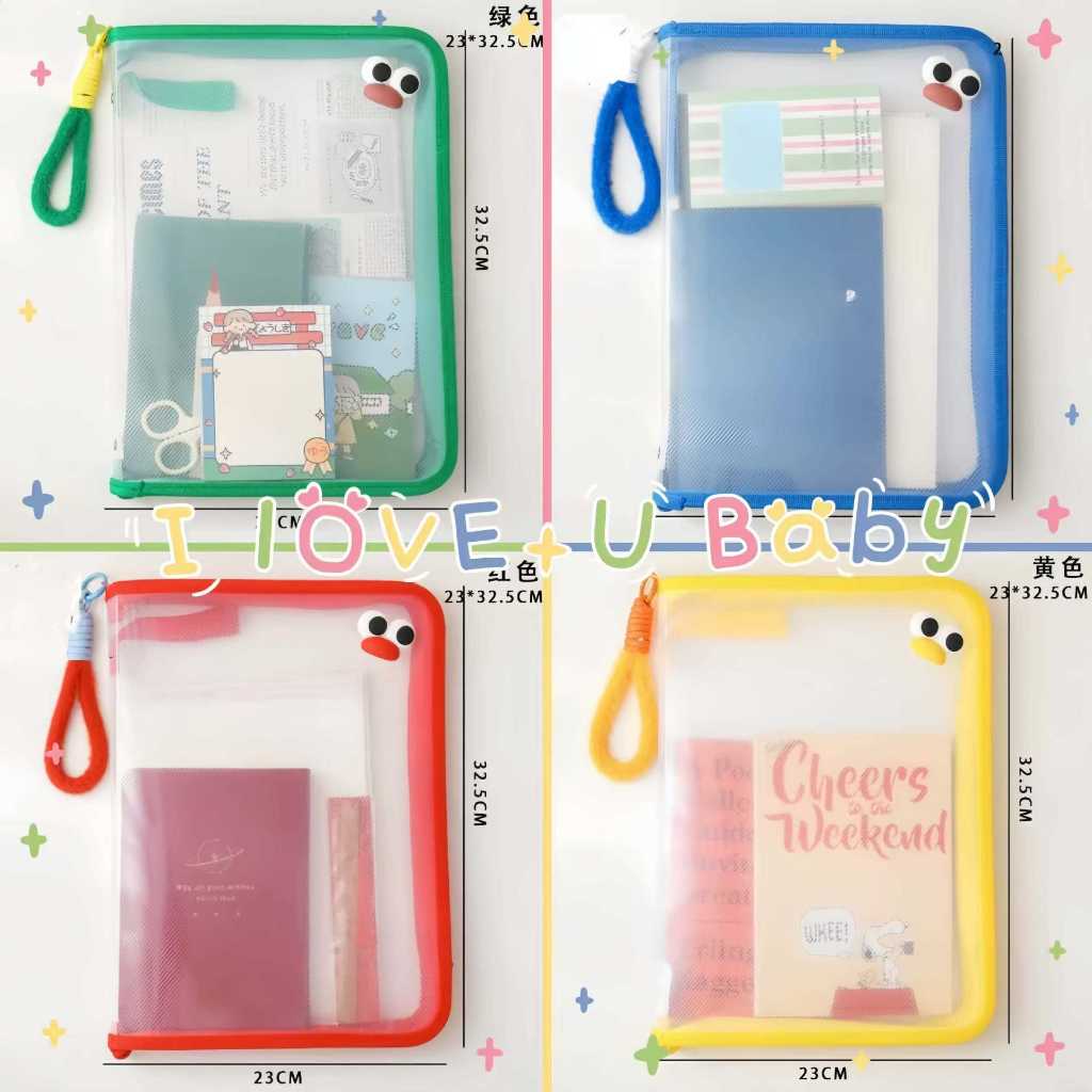 

Little o Map Plastik Birdie A4 Map Tas Les Dokumen Sekolah ATK Tas Resleting Transparan