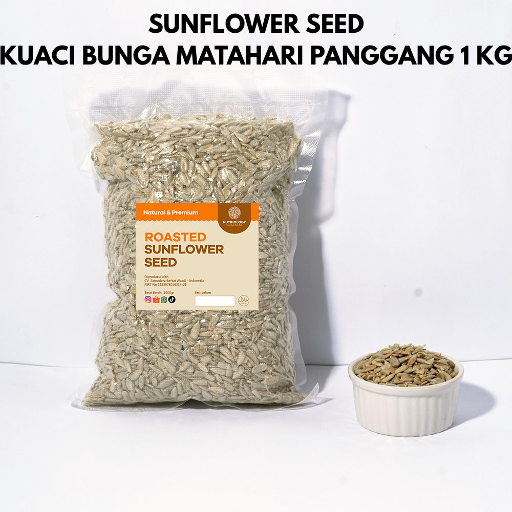 

Sunflower Seed roasted 1 kg kuaci Biji bunga Matahari panggang kupas Natural Premium Alami Superfood Snack Crunchy