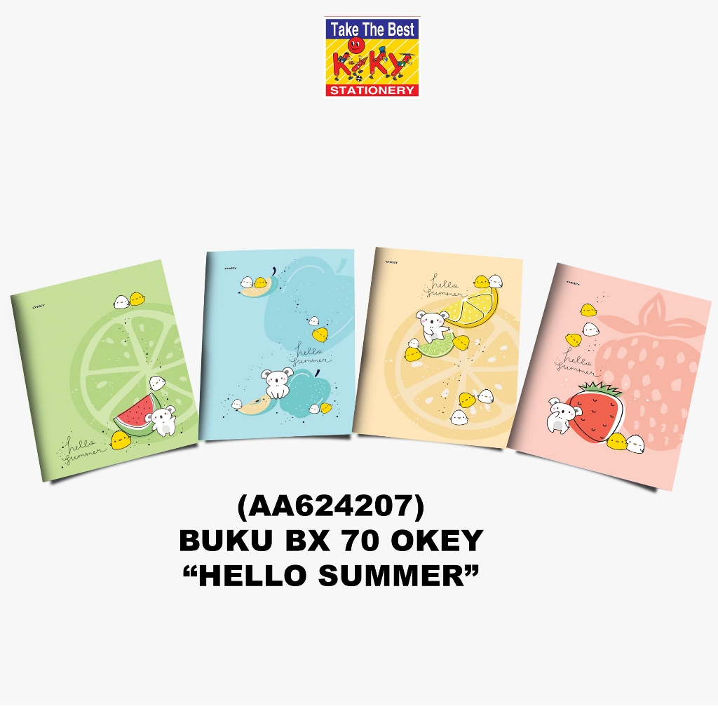 

OKEY Buku Tulis BX 70 Lembar (Uk. 17.5 x 25 cm) - 5 Buku Boxy/ Motif Random