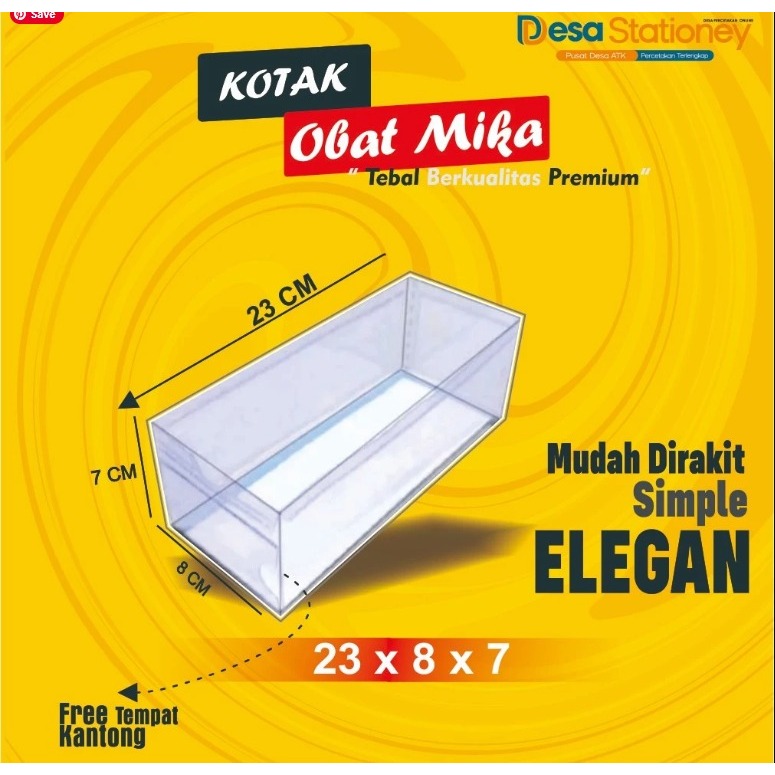 Kotak Obat-obatan Dan Mika Plastik Apotek Ukuran 23x8x7 Tempat Obat Apotik /wadah obat - Oh Cetak Sa