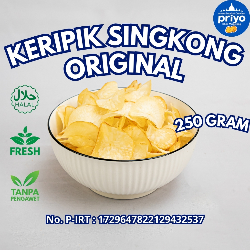 

Keripik Singkong Original 250g Priyo Snack Renyah Gurih Halal Tanpa Pengawet
