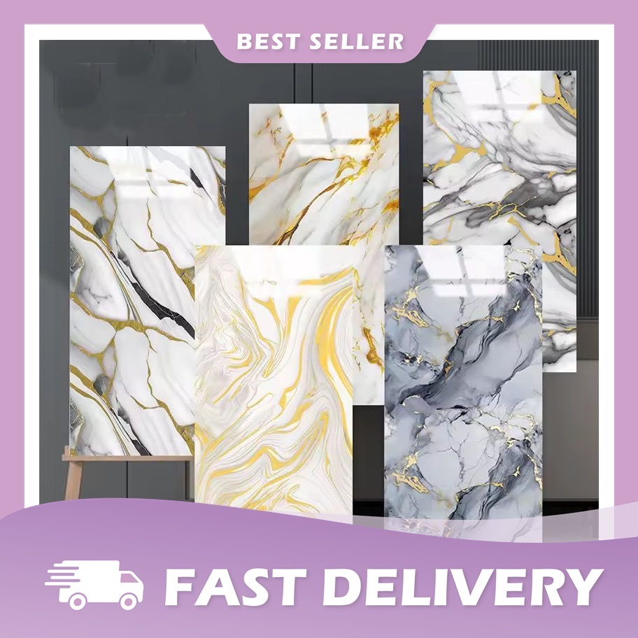 Wallpaper Dinding Vinyl Marble Granit  30x60cm / Stiker Lantai Marmer Alumunium granit / parket lant